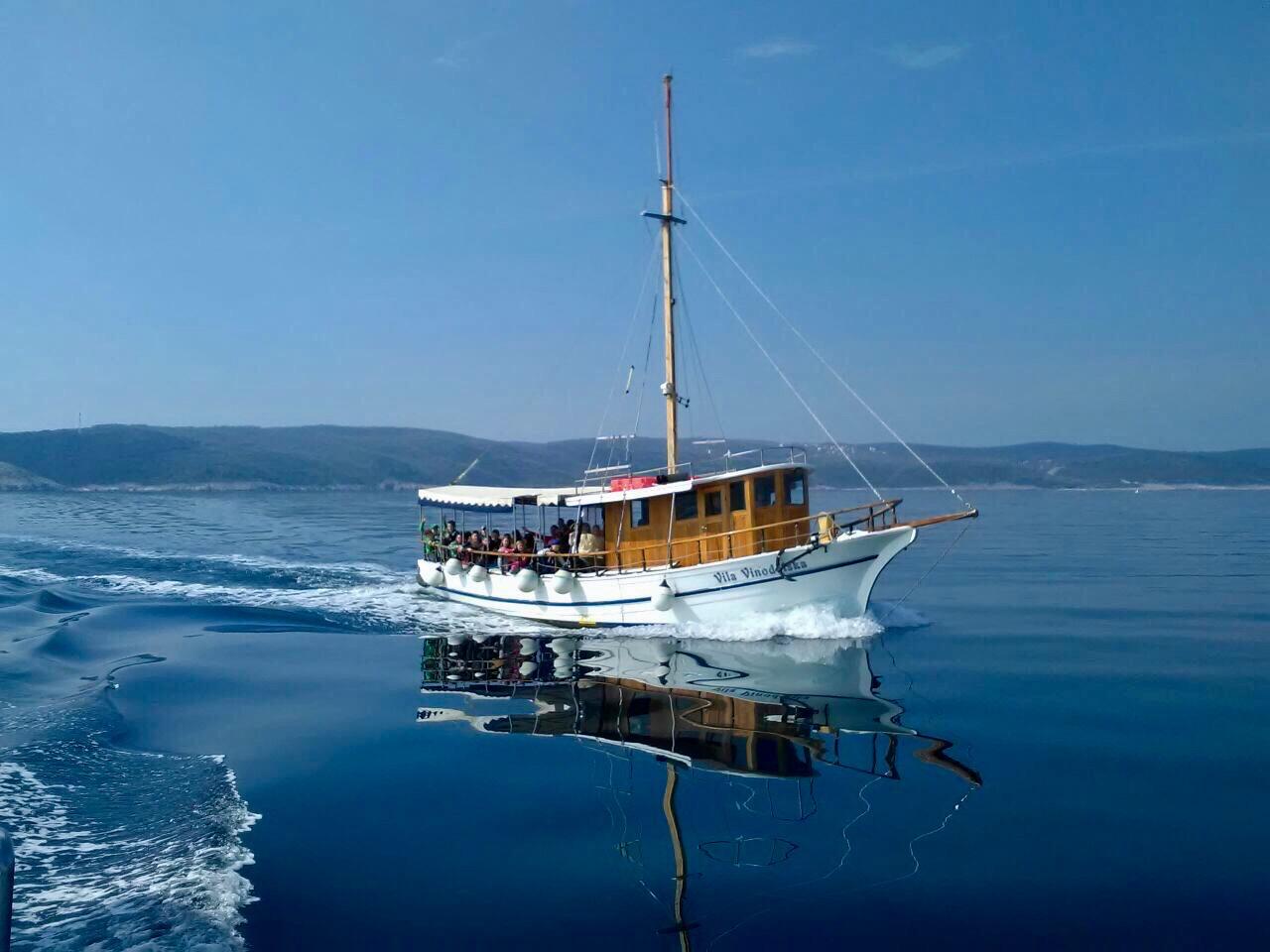 Beautiful sandy beach accessible only by boat near island Krk